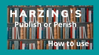 Como utilizar Harzings Publish or Perish  Software para pesquisas acadêmicas  Tutorial [upl. by Arihppas]