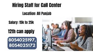 We are Hiring Staff for Call Center [upl. by Akihsan]