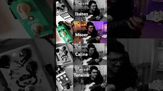 Comparativo tube screamerIbanezOfficial MooerAudioOfficial CalineTechnology e ToneINK [upl. by Assirok]