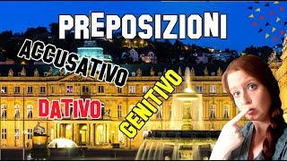 Lezione Tedesco 4  Preposizioni con accusativo dativo e genitivo  Wechselpräpositionen [upl. by Ennaylloh378]