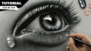 How to Draw Hyper Realistic Eyes  Step by Step [upl. by Holt]