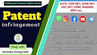 Patent Infringement  Types of Patent Infringement  IPR  Intellectual Property Rights by Tanisha [upl. by Aelanna721]