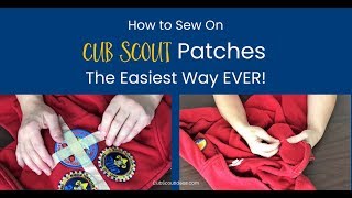 Easy Way to Sew on Cub Scout Patches [upl. by Tiraj]