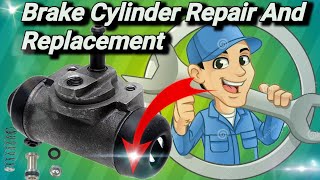 How to Remove Wheel Cylinder Repair And Replacement  Replace Brake Cylinder Washer RE205 RE175 [upl. by Evangelist]