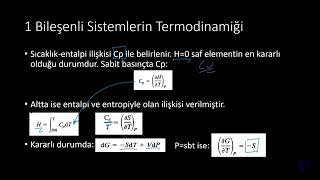 Tek bileşenli sistemlerin temodinamiği Faz Diyagramları [upl. by Anelra]