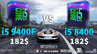 i5 9400F vs i5 8400 Test in 8 Games [upl. by Genisia239]