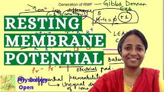 Resting membrane potential physiology  Nerve muscle physiology mbbs 1st year [upl. by Sokul]