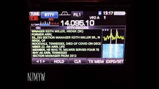 ARRL RTTY bulletin decoded on the Icom IC7300 [upl. by Haimehen]