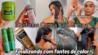 ROTINA DE CUIDADOS COM A RAIZ CRESPA RESSECADA✨💖  FINALIZANDO COM FONTES DE CALOR [upl. by Klos]