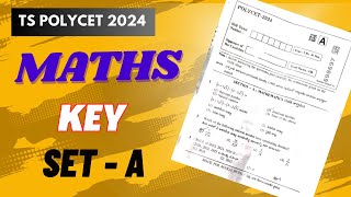 Ts polycet 2024 Maths key Held on 24th may 2024 gayathri patel [upl. by Nalniuq]