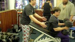 20100310  Francos Gym 力威健身  Incline Dumbbell Bench Press [upl. by Ennovehc]