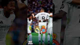 Real Madrid ganó 41 vs Espanyol con goles de Carvajal Rodrygo  Vinicius y Mbappe shorts futbol [upl. by Bluhm26]