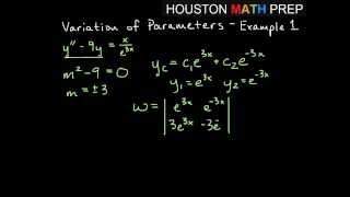 Variation of Parameters  Example 1 [upl. by Feinstein]