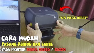 Cara Pasang Ribbon Printer Zebra ZD230  ZD220 [upl. by Dominique]