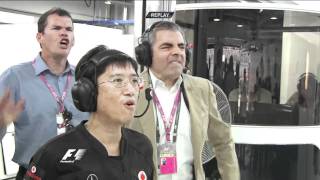 Rowan Atkinson reaction on MassaHamilton BBC F1 2011 Indian GP [upl. by Amsirp]