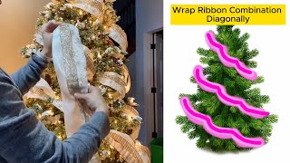 How To Decorate A Christmas Tree With Ribbons Easy and Beautifulthe 5 Best Way To Decorate Tree [upl. by Girand]