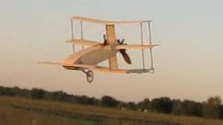 Rubberpowered Bleriot XXVI spot landing [upl. by Almat81]