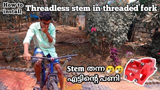 How to install threadless stem in threaded fork [upl. by Garling]