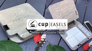 Cup Easels Superlite Review and Gouache Demo in the Garden [upl. by Kurtzman481]