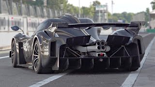 Pagani Huayra R with UNRESTRICTED Exhaust SOUND  9000rpm NA V12 Engine  Start Up Revs amp More [upl. by Sinnej911]