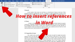 How to insert References in Word  How to insert Citations in Word [upl. by Brubaker427]