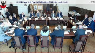 LIII sesja Rady Powiatu Malborskiego  29022024  Pełne nagranie wideo [upl. by Namron]