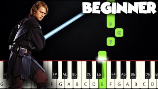 The Force Theme  Star Wars  BEGINNER PIANO TUTORIAL  SHEET MUSIC by Betacustic [upl. by Salbu]