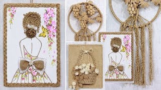 Beautiful but low cost  8 unique jute wall hanging craft ideas [upl. by Ennad]