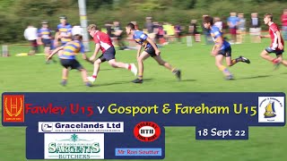 Fawley U15 v Gosport amp Fareham U15 18922 Full Match [upl. by Pallua]