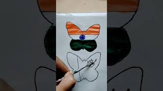 How to draw Indian flag in butter fly art drawing trendingreels youtubeshort republicday♥️ [upl. by Trainor624]