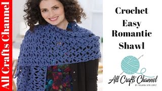 How to crochet romantic lacy shawl  easybeginner level  shawl en crochet [upl. by Casteel]