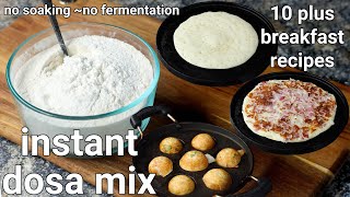 instant dosa mix recipe  10 plus breakfast recipes multipurpose instant dosa premix recipe [upl. by Lion]