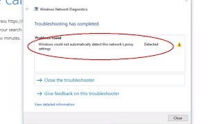 Windows could not automatically detect this networks proxy settings FIX [upl. by Ahsuoj862]