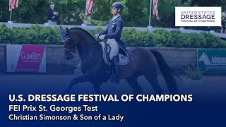 Christian Simonson amp Son of a Lady  FEI Prix St Georges Test  US Dressage Festival of Champions [upl. by Nylavad]