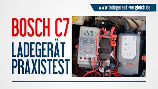 BOSCH C7 Test  Ladegerät Test am Auto  12V Autobatterie laden kurz erklärt  12V  24V Ladegerät [upl. by Alekat]