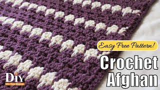 How to Crochet an Afghan  Fast and Easy Crochet Stitch [upl. by Aynatal682]