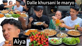 Dalle khursani le jhandai mutu futayo subscribe mukbang officialchannal food officialchannel [upl. by Aihsatal]