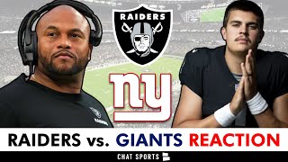 Raiders vs Giants INSTANT PostGame Reaction amp Raiders Rumors On Aidan O’Connell amp Antonio Pierce [upl. by Ayek896]