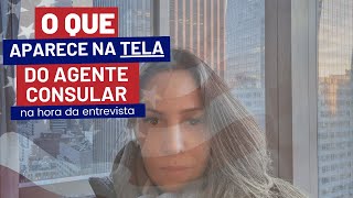 O que o agente consular visto americano vê no computador vistoamericano entrevistavisto visto [upl. by Allerbag]