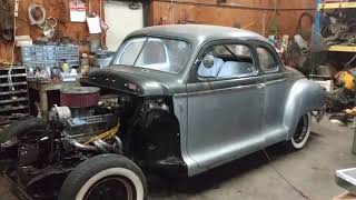 1947 plymouth budget build steering and breaks [upl. by Adorne735]