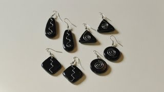 Polymer Clay Earrings with Wire Embellishments Tutorial [upl. by Fronia590]