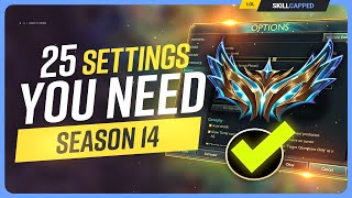 25 SETTINGS and HOTKEYS you NEED for SEASON 14  League of Legends [upl. by Barlow]