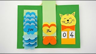 Waterfall calendar  How to make a calendar  DIY Wall calendar  Easy paper crafts [upl. by Puto]