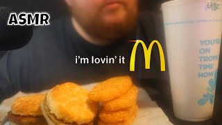 ASMR MCDONALDS 2 SAUSAGE BISCUIT WITH HASH BROWNS SO SATISFYING ASMR MUKBANG [upl. by Levi]