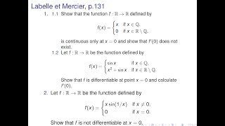 Analysis  Continuous Points and Differentiable Points [upl. by Natsuj776]