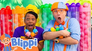 Learn Colors with Blippi in a Fun Ball Pit Game  Blippis Playdate  Educational Videos for Kids [upl. by Nelrah505]