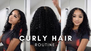 CURLY HAIR ROUTINE Less Frizz Long lasting Curls Wash Routine [upl. by Terrance]