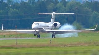 Gulfstream G550 from Brazil  Spectacular Approach to Bern [upl. by Wiley789]