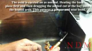 Lead Welding a corner on to a lead bay NDM Group Tutorial [upl. by Hodges]