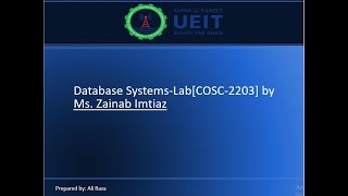 lect67Database SystemsLabCOSC2203 [upl. by Eanel239]